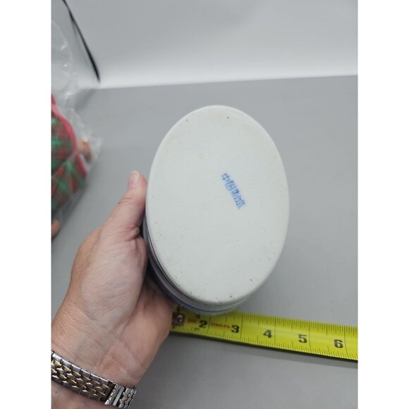 Vintage Koi Fish Blue & White Lidded Candy Butter Trinket Dish Porcelain - Picture 6 of 9